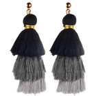 9001 Earrings Tassel Tree Cotton Black/Grey