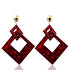 9012-13 Earrings Resin Geometric Red